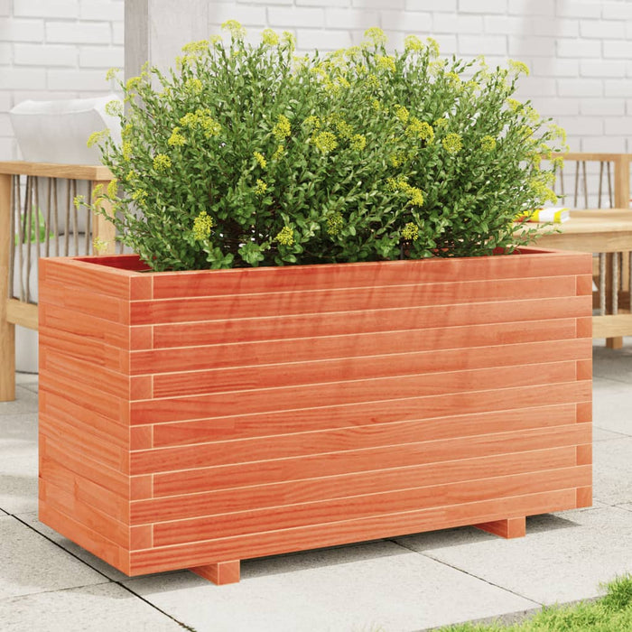 vidaXL Garden Planter Wax Brown 90x40x49.5 cm Solid Wood Pine