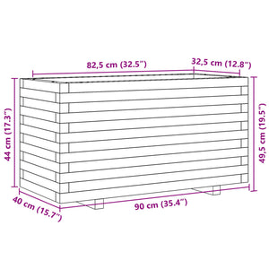 vidaXL Garden Planter 90x40x49.5 cm Solid Wood Douglas