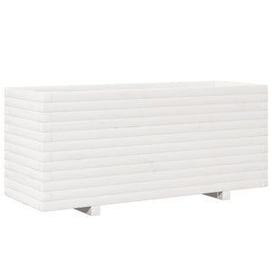 vidaXL Garden Planter White 110x40x49.5 cm Solid Wood Pine