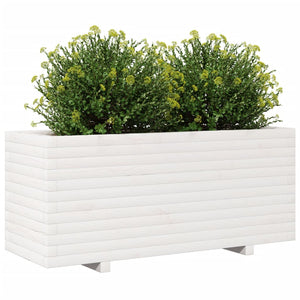 vidaXL Garden Planter White 110x40x49.5 cm Solid Wood Pine