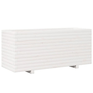 vidaXL Garden Planter White 110x40x49.5 cm Solid Wood Pine