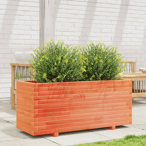 vidaXL Garden Planter Wax Brown 110x40x49.5 cm Solid Wood Pine