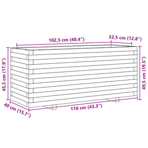 vidaXL Garden Planter 110x40x49.5 cm Solid Wood Douglas