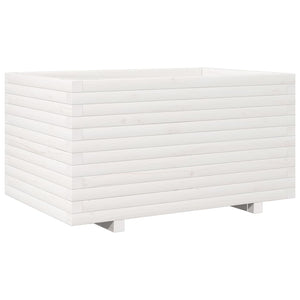 vidaXL Garden Planter White 90x60x49.5 cm Solid Wood Pine