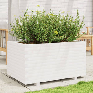 vidaXL Garden Planter White 90x60x49.5 cm Solid Wood Pine