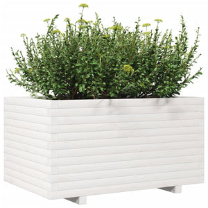 vidaXL Garden Planter White 90x60x49.5 cm Solid Wood Pine