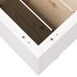 vidaXL Garden Planter White 90x60x49.5 cm Solid Wood Pine