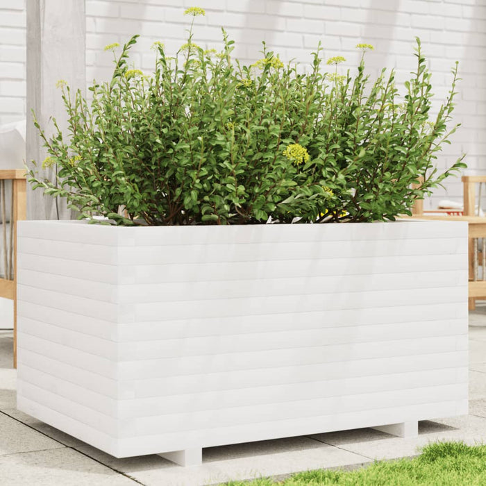 vidaXL Garden Planter White 90x60x49.5 cm Solid Wood Pine