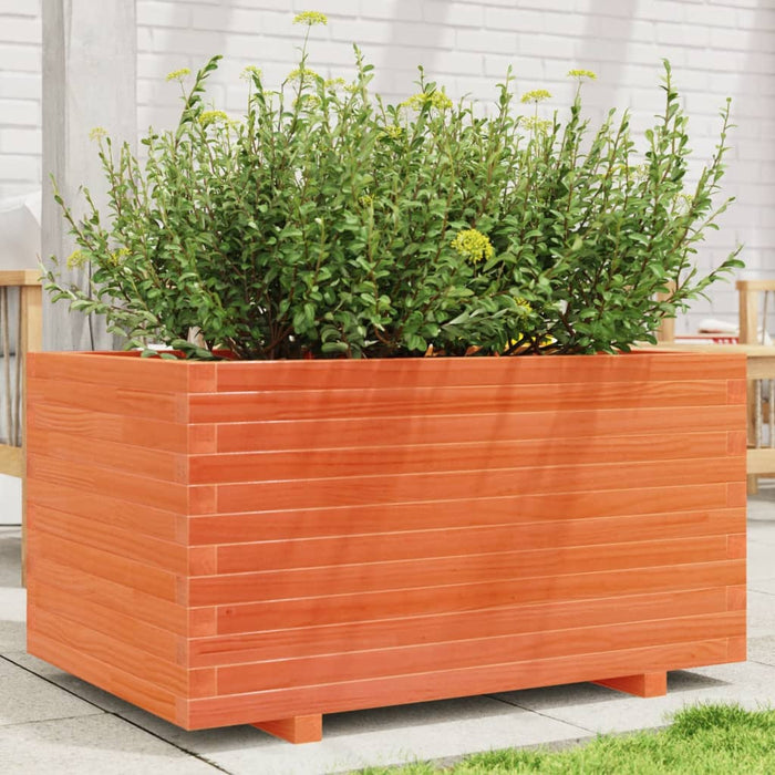 vidaXL Garden Planter Wax Brown 90x60x49.5 cm Solid Wood Pine