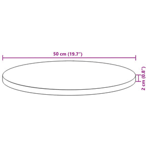 vidaXL Table Top Round Ø50x2 cm Solid Wood Acacia