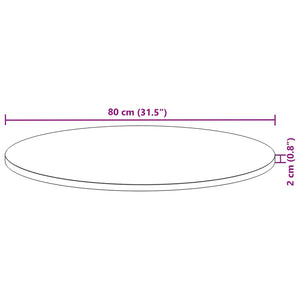 vidaXL Table Top Round Ø80x2 cm Solid Wood Acacia