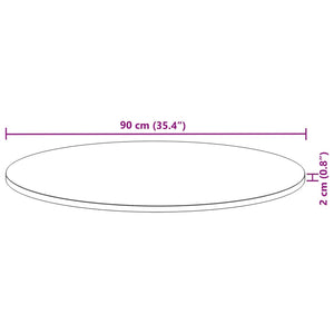 vidaXL Table Top Round Ø90x2 cm Solid Wood Acacia