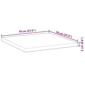 vidaXL Table Top Square 70x70x2 cm Solid Wood Acacia