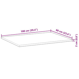 vidaXL Table Top Rectangular 100x60x2 cm Solid Wood Acacia