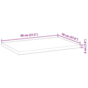 vidaXL Table Top Rectangular 80x70x4 cm Solid Wood Acacia