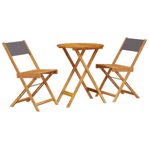 vidaXL 3 Piece Bistro Set Anthracite Fabric and Solid Wood