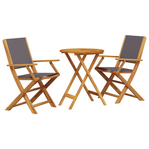 vidaXL 3 Piece Bistro Set Anthracite Fabric and Solid Wood