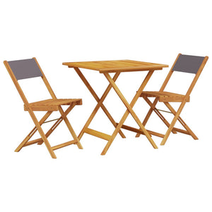 vidaXL 3 Piece Bistro Set Anthracite Fabric and Solid Wood