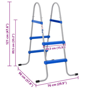 vidaXL Pool Ladder for Above Ground Pool 84 cm Steel and Plastic