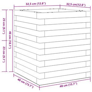 vidaXL Garden Planter 40x40x46 cm Solid Wood Pine