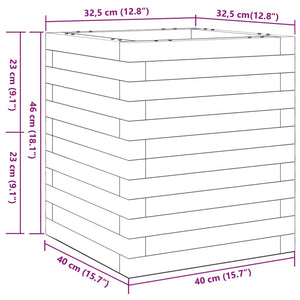 vidaXL Garden Planter Wax Brown 40x40x46 cm Solid Wood Pine