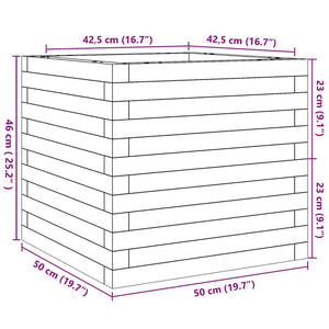 vidaXL Garden Planter White 50x50x46 cm Solid Wood Pine