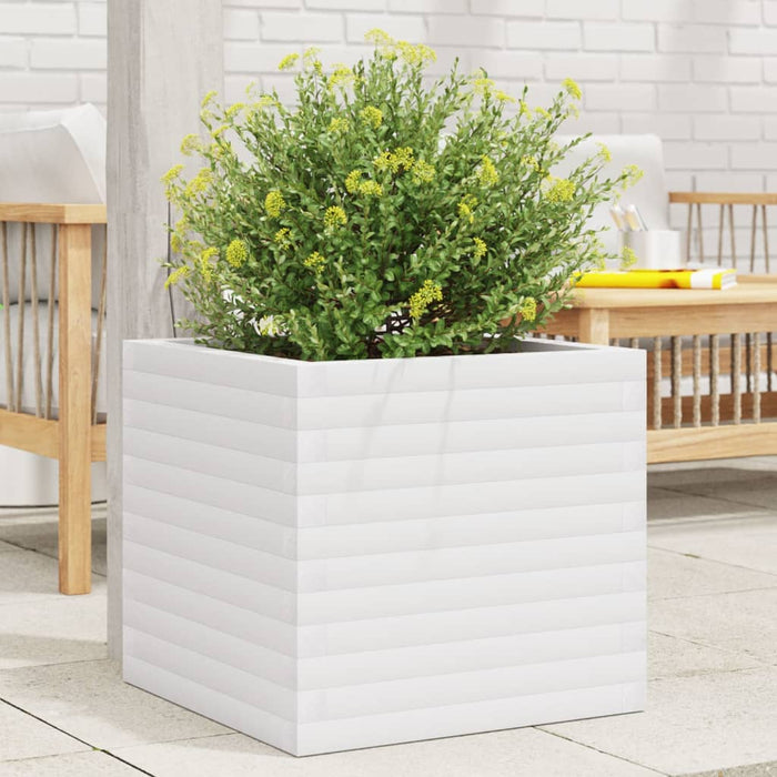 vidaXL Garden Planter White 50x50x46 cm Solid Wood Pine