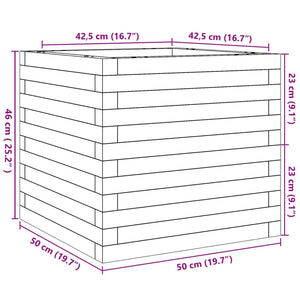 vidaXL Garden Planter 50x50x46 cm Solid Wood Douglas