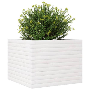 vidaXL Garden Planter White 60x60x46 cm Solid Wood Pine