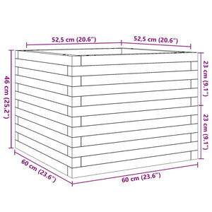 vidaXL Garden Planter White 60x60x46 cm Solid Wood Pine