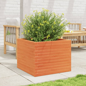 vidaXL Garden Planter Wax Brown 60x60x46 cm Solid Wood Pine