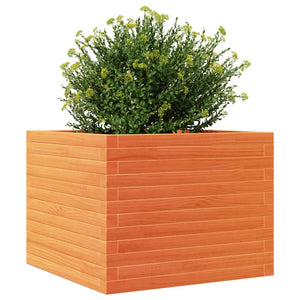 vidaXL Garden Planter Wax Brown 60x60x46 cm Solid Wood Pine