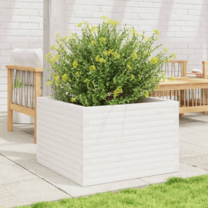 vidaXL Garden Planter White 70x70x46 cm Solid Wood Pine