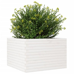 vidaXL Garden Planter White 70x70x46 cm Solid Wood Pine