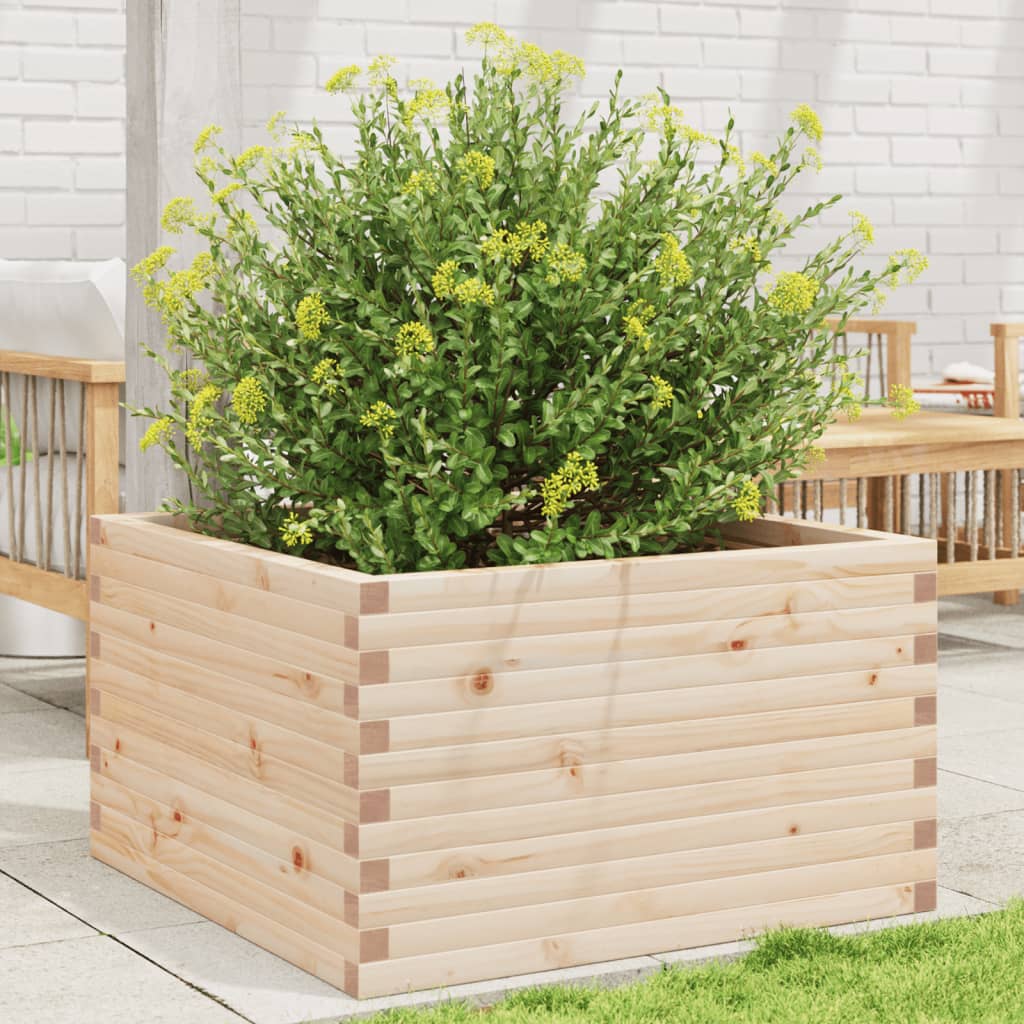 vidaXL Garden Planter 80x80x46 cm Solid Wood Pine