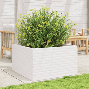 vidaXL Garden Planter White 80x80x46 cm Solid Wood Pine