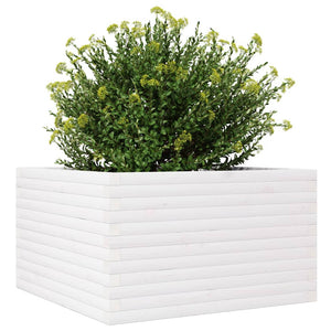 vidaXL Garden Planter White 80x80x46 cm Solid Wood Pine