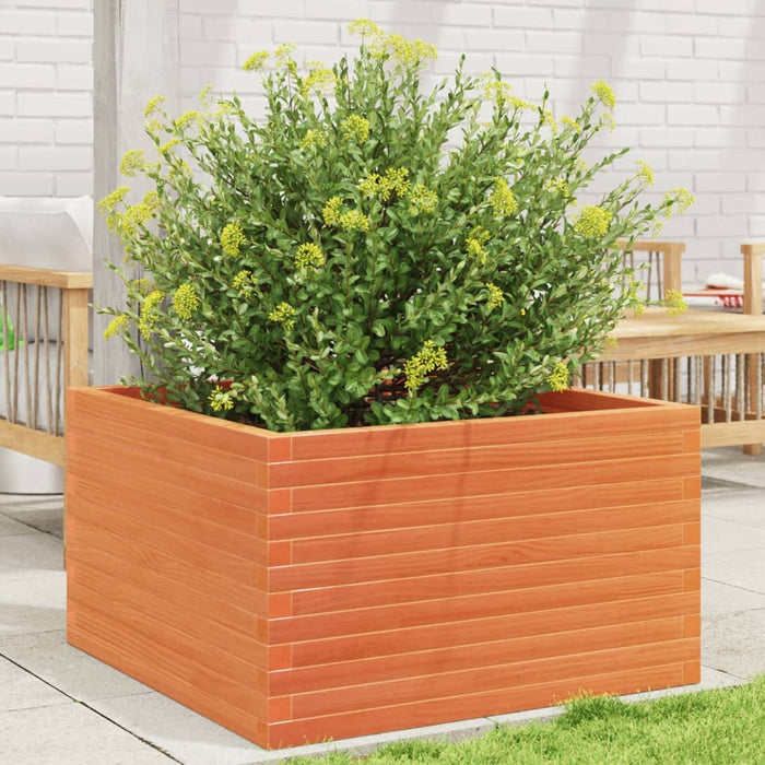 vidaXL Garden Planter Wax Brown 80x80x46 cm Solid Wood Pine