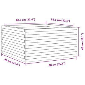 vidaXL Garden Planter 90x90x46 cm Solid Wood Pine