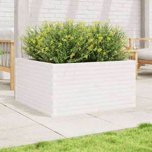 vidaXL Garden Planter White 90x90x46 cm Solid Wood Pine