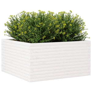 vidaXL Garden Planter White 90x90x46 cm Solid Wood Pine