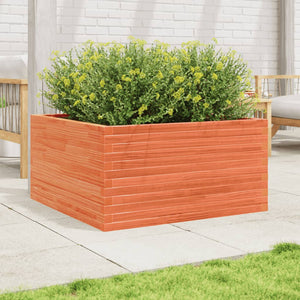 vidaXL Garden Planter Wax Brown 90x90x46 cm Solid Wood Pine