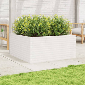 vidaXL Garden Planter White 100x100x46 cm Solid Wood Pine