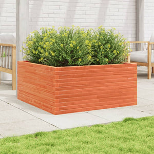 vidaXL Garden Planter Wax Brown 100x100x46 cm Solid Wood Pine