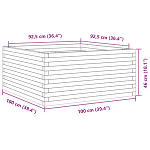 vidaXL Garden Planter 100x100x46 cm Solid Wood Douglas