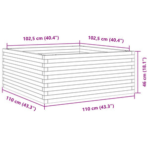 vidaXL Garden Planter 110x110x46 cm Solid Wood Pine