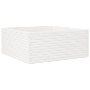 vidaXL Garden Planter White 110x110x46 cm Solid Wood Pine