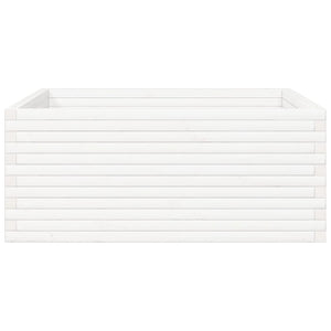 vidaXL Garden Planter White 110x110x46 cm Solid Wood Pine