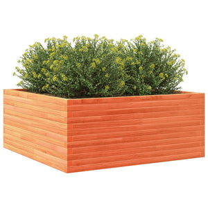 vidaXL Garden Planter Wax Brown 110x110x46 cm Solid Wood Pine