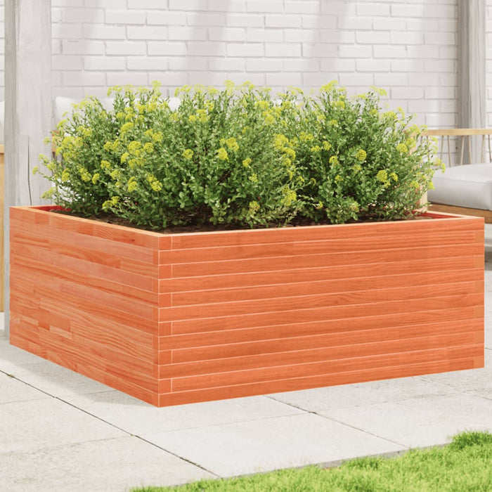 vidaXL Garden Planter Wax Brown 110x110x46 cm Solid Wood Pine